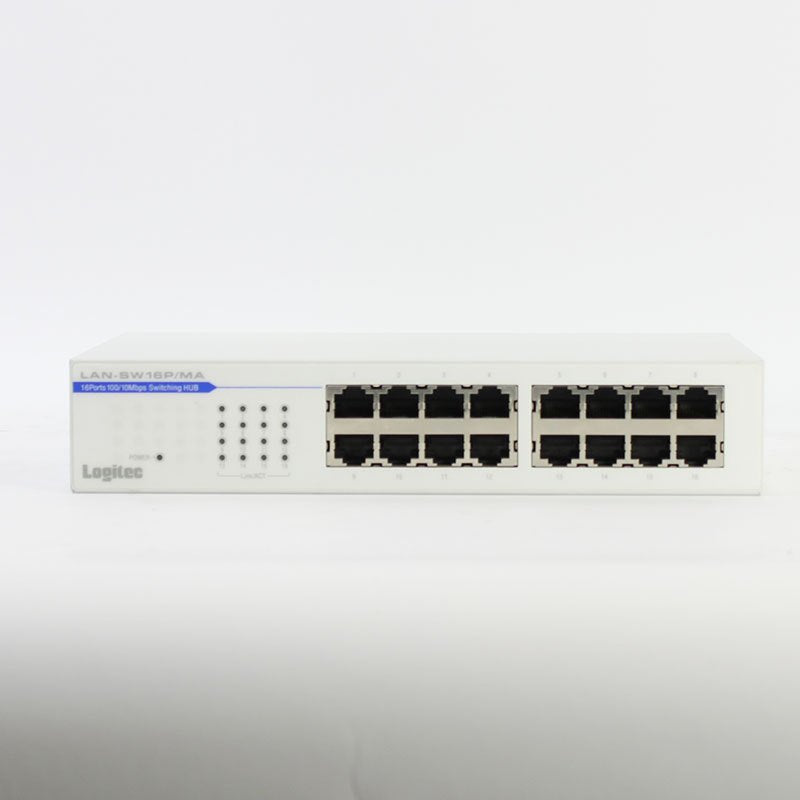 JUNK Logitec 16ポートスイッチングハブ (LAN-SW16P/MA) ※ゴム足無し