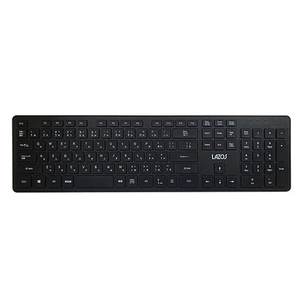 Lazos 2.4GHzワイヤレスキーボード L-WKB2.4 電池残量表示 単四乾電池 x1 日本語108キー  USBワイヤレス接続