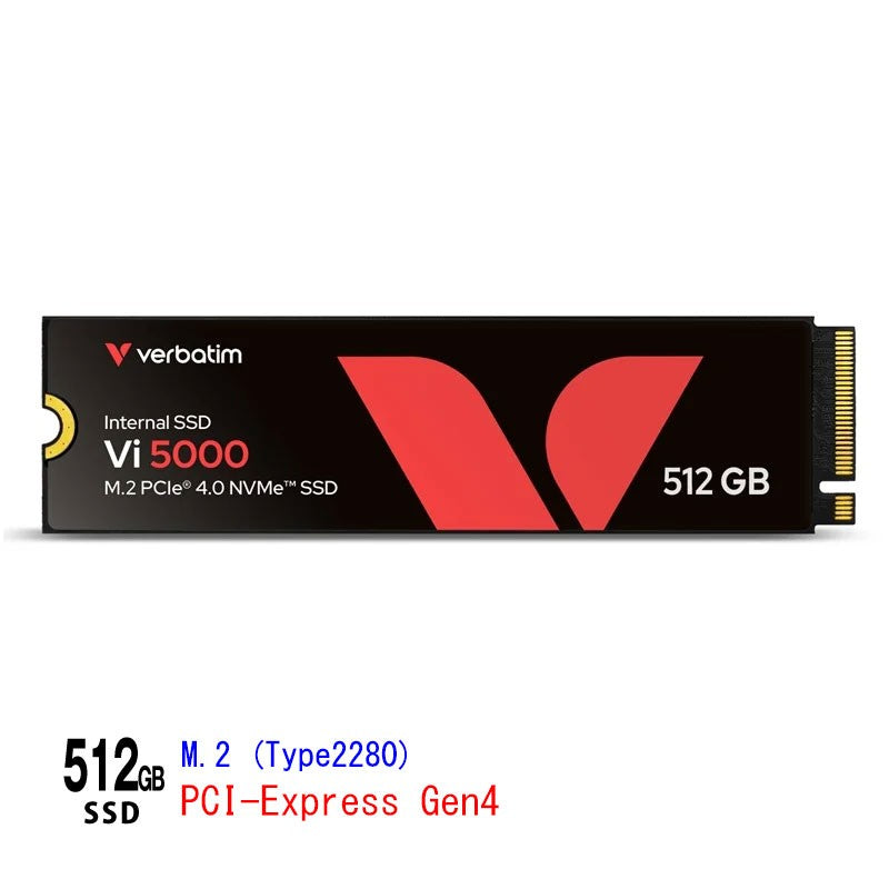 Verbatim バーベイタム 内蔵SSD NVMe PCIe Gen4.0x4 PCIe4.0 Vi5000シリーズ 512GB 最大読込 5000MB 31825-J