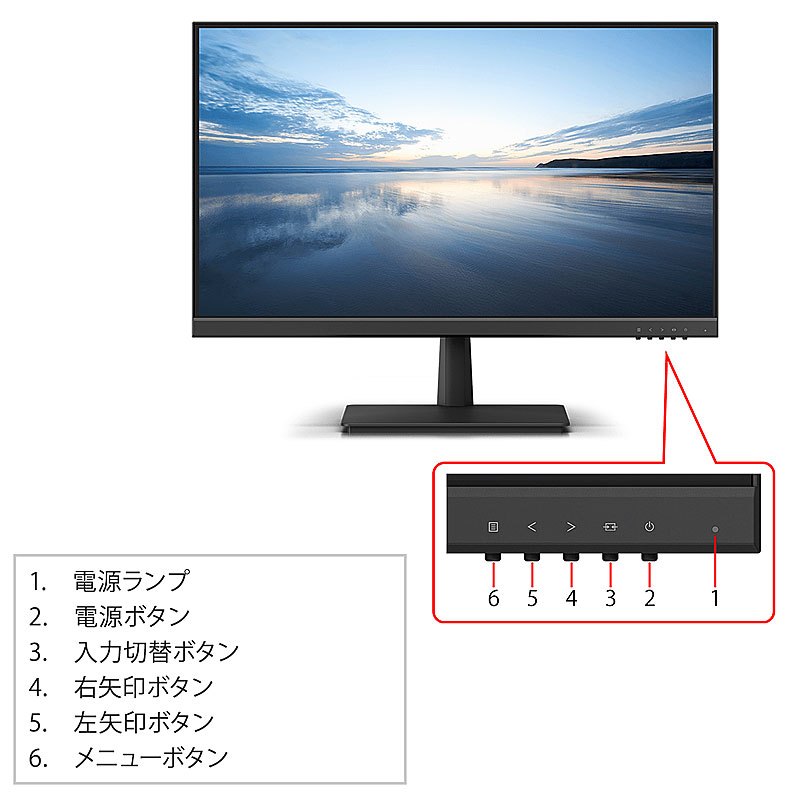 リファビッシュ 富士通 23.8型ワイド 液晶 モニター ノングレア IPSパネル搭載 WMD24021BT フルHD 1920x1080 VGA HDMI対応 HDMIケーブル 付属 外箱あり 2023年モデル