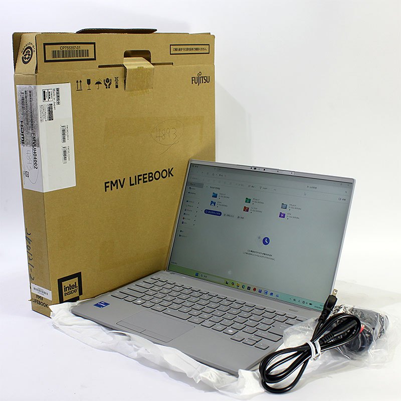 ノートパソコン 富士通 14型 WUXGA LIFEBOOK WU2/J FMVUH04002 Core i5-1235U メモリ8GB SSD256GB 無線LAN Webカメラ Windows11 Home PC フロストグレー 軽量 中古 難あり ※画面シミあり-thumbmail-6