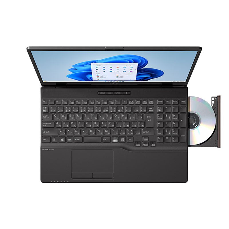 ノートパソコン 富士通 フルHD 15.6型 LIFEBOOK WAA/J1 FMVWJ1AA51 ブライトブラック Ryzen5 5500U メモリ8GB SSD256GB 無線LAN カメラ Win11 リファビッシュ PC