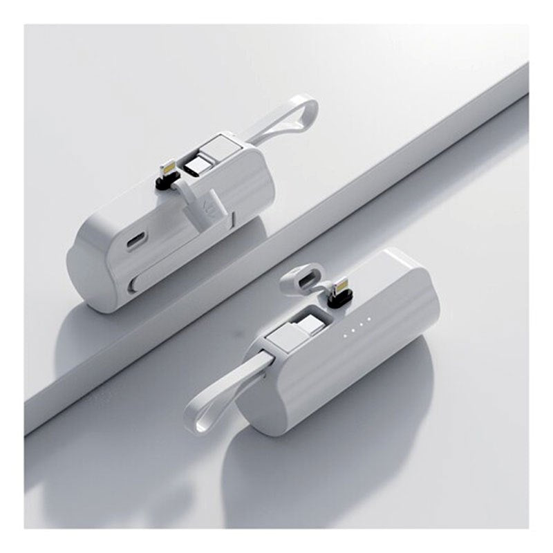 Lazos モバイルバッテリー 5000mAh [L-DCMB5-W] 超小型 直接充電型 ホワイト