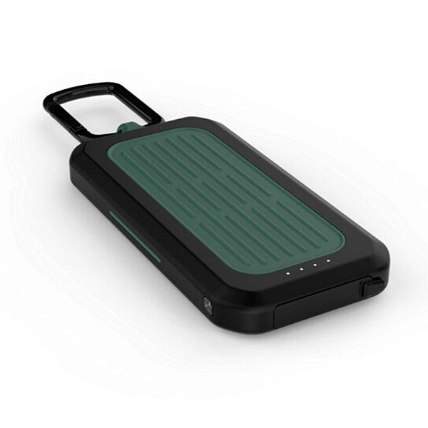 Lazos 10000mAh モバイルバッテリー グリーン [L-WPMB10-GR] PD対応 防水防塵 LEDライト カラビナフック付