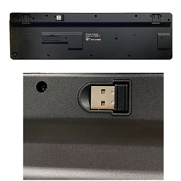 Lazos 2.4GHzワイヤレスキーボード L-WKB2.4 電池残量表示 単四乾電池 x1 日本語108キー USBワイヤレス接続 3点セット-thumbmail-3