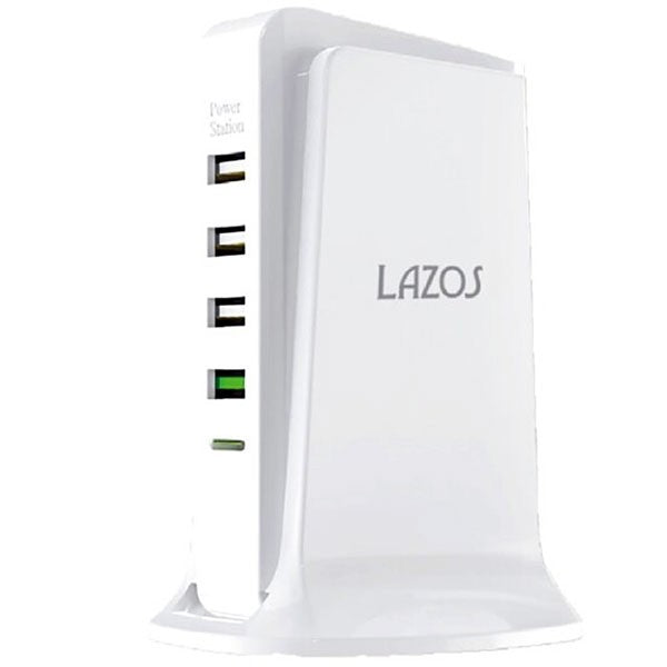 Lazos タワー式急速充電器 USB 4ポート PD 1ポート ホワイト [L-PD1U4-W] 3点セット
