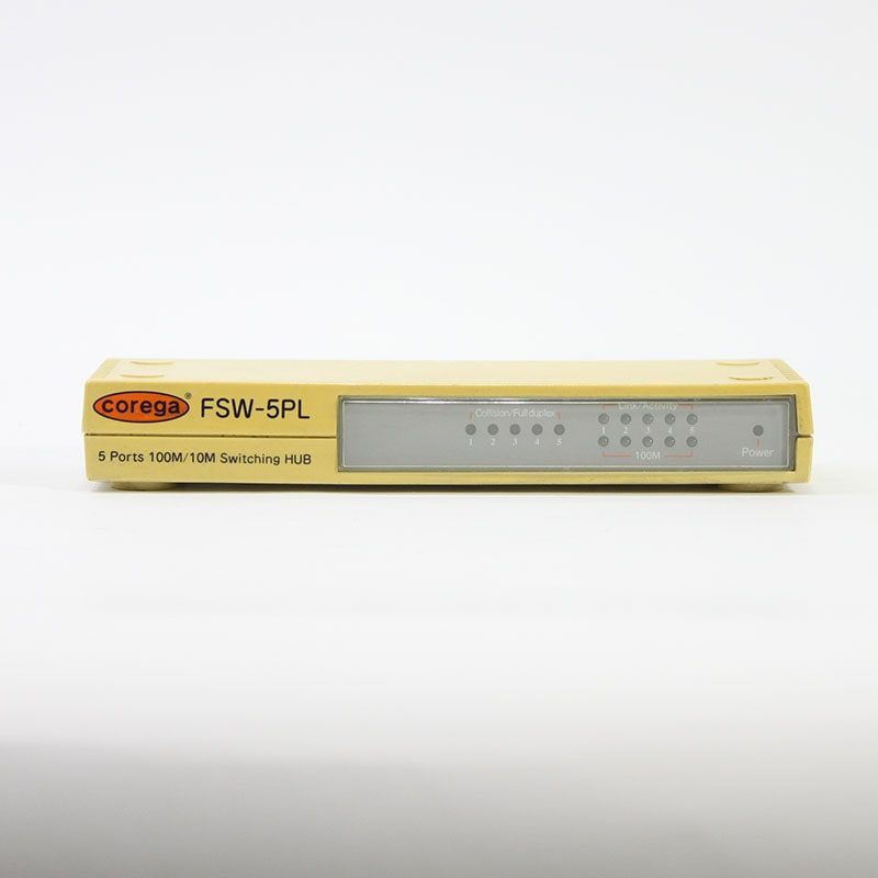 【JUNK】 corega 5ポートスイッチングハブ [FSW-5PL]※筐体黄ばみ有り